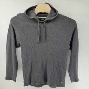 Polo Ralph Lauren Waffle Knit Hoodie Mens XL Gray Cotton Pullover Raglan Sleeves